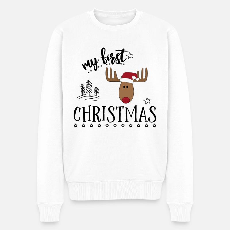 Lustige Geschenke für Babys zu Weihnachten - Männer Premium Bio Pullover - Weiß