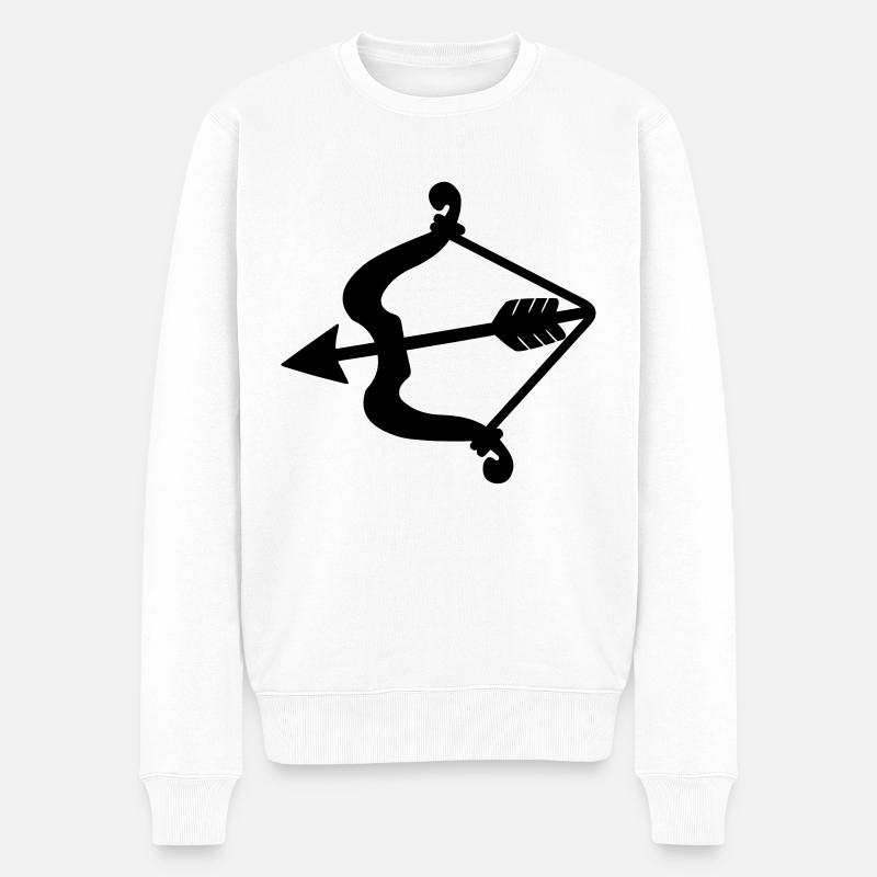 Pfeil und Bogen Amor. - Männer Premium Bio Pullover - Weiß