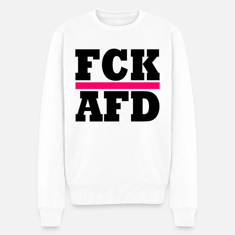 Fck afd - Männer Premium Bio Pullover - Weiß