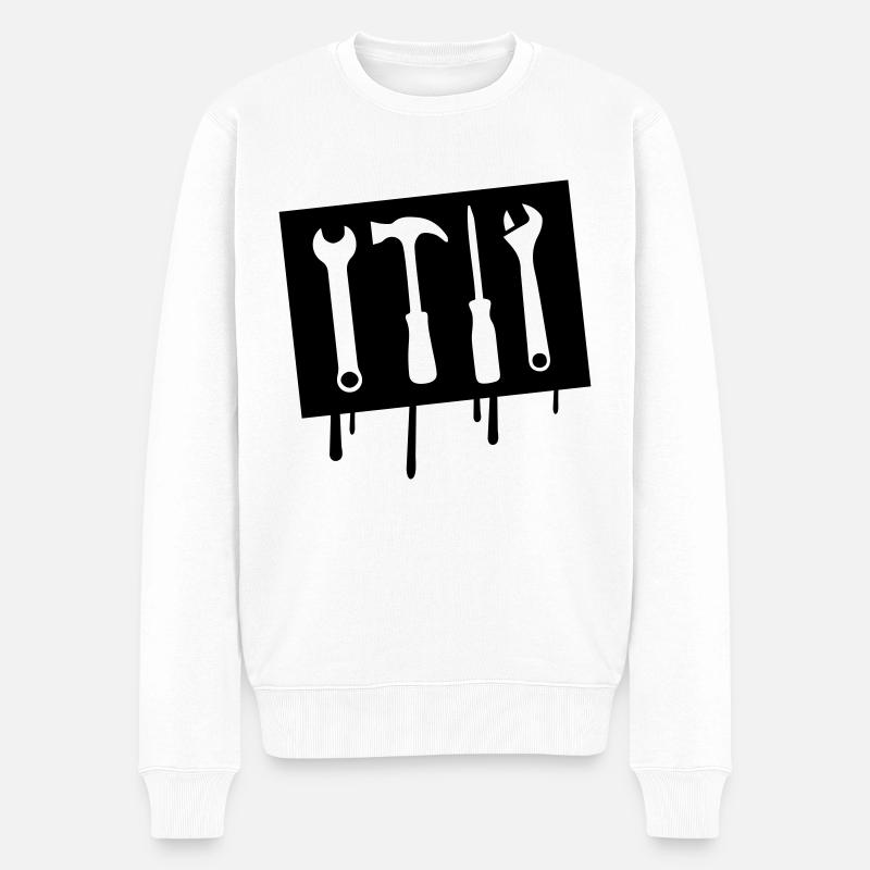 Outil symbole icône artisan - Pull Premium bio Homme - blanc