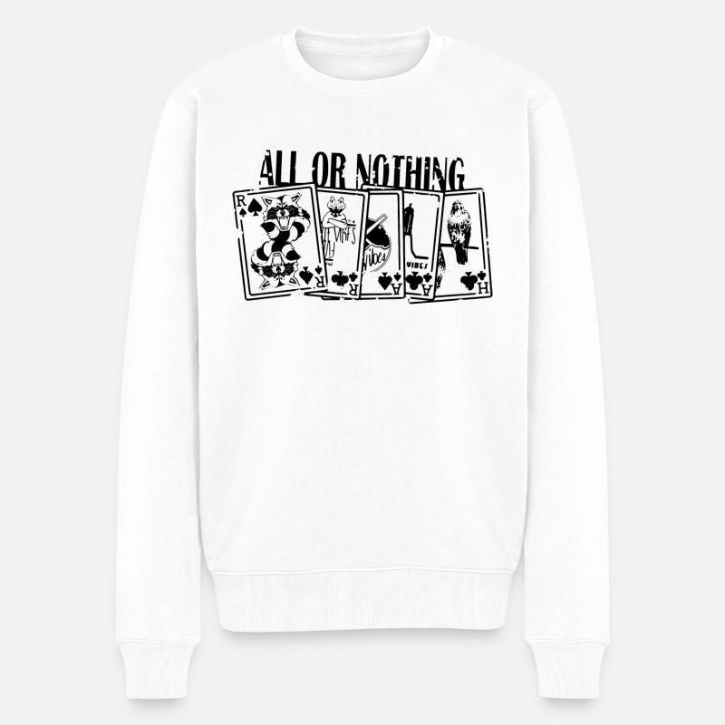 Alles oder Nichts - Fulle Flash - Männer Premium Bio Pullover - Weiß