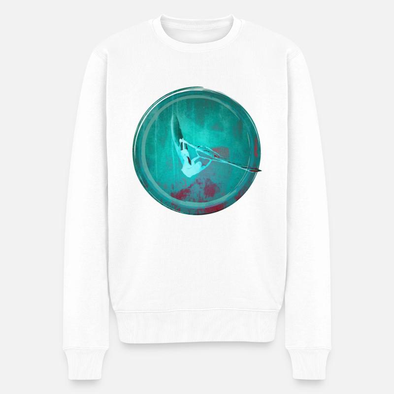 Windsurf wave - Männer Premium Bio Pullover - Weiß