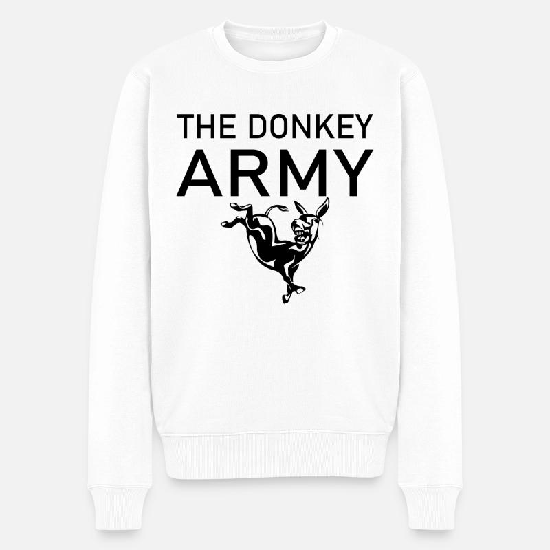 Donkey Esel - Männer Premium Bio Pullover - Weiß