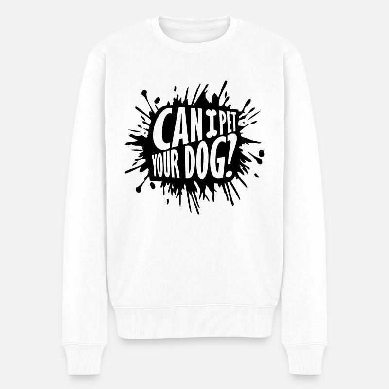 Caressez votre chien en disant - Pull Premium bio Homme - blanc