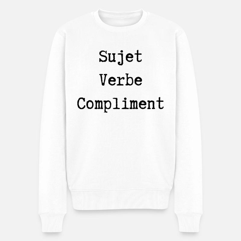 sujet verbe compliment - Pull Premium bio Homme - blanc