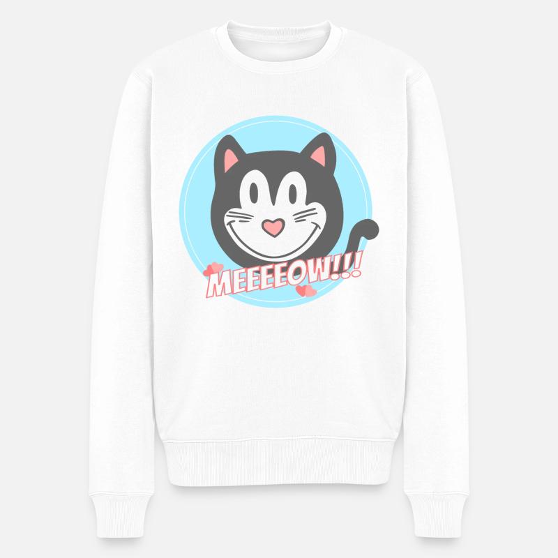 Chat, miaulement - Pull Premium bio Homme - blanc