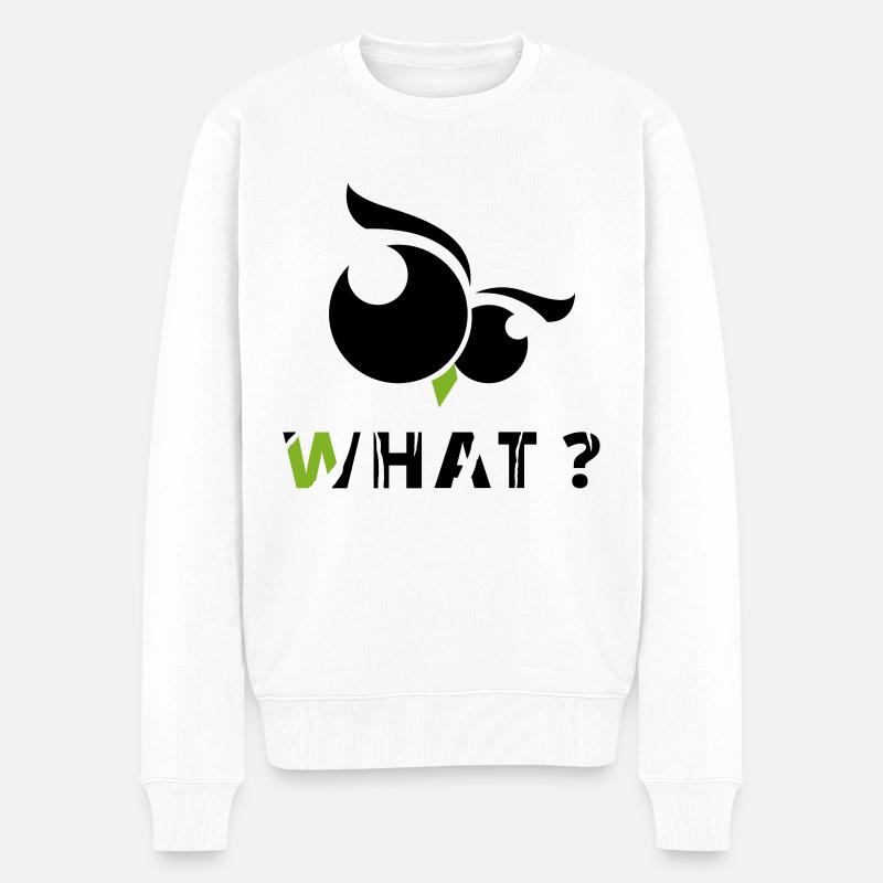 GOWILD Eule What? - Männer Premium Bio Pullover - Weiß
