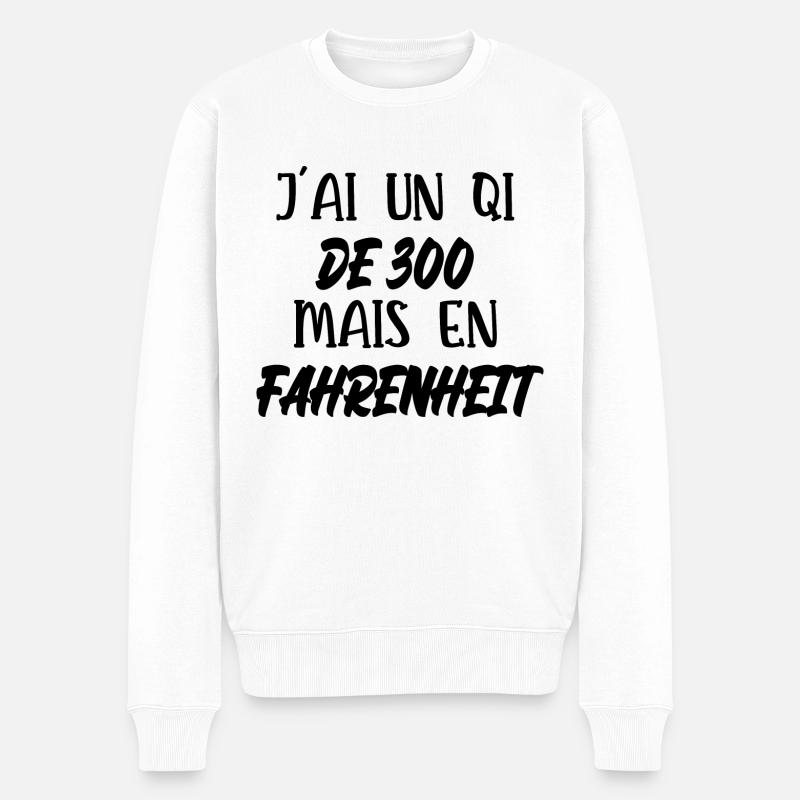 j'ai un QI de 300 - Pull Premium bio Homme - blanc