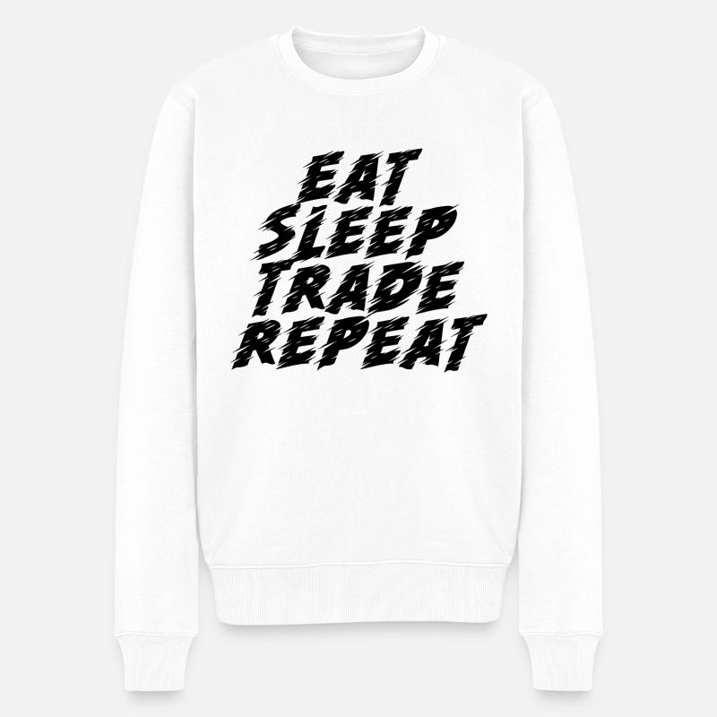 Crypto Bitcoin Trading - Männer Premium Bio Pullover - Weiß