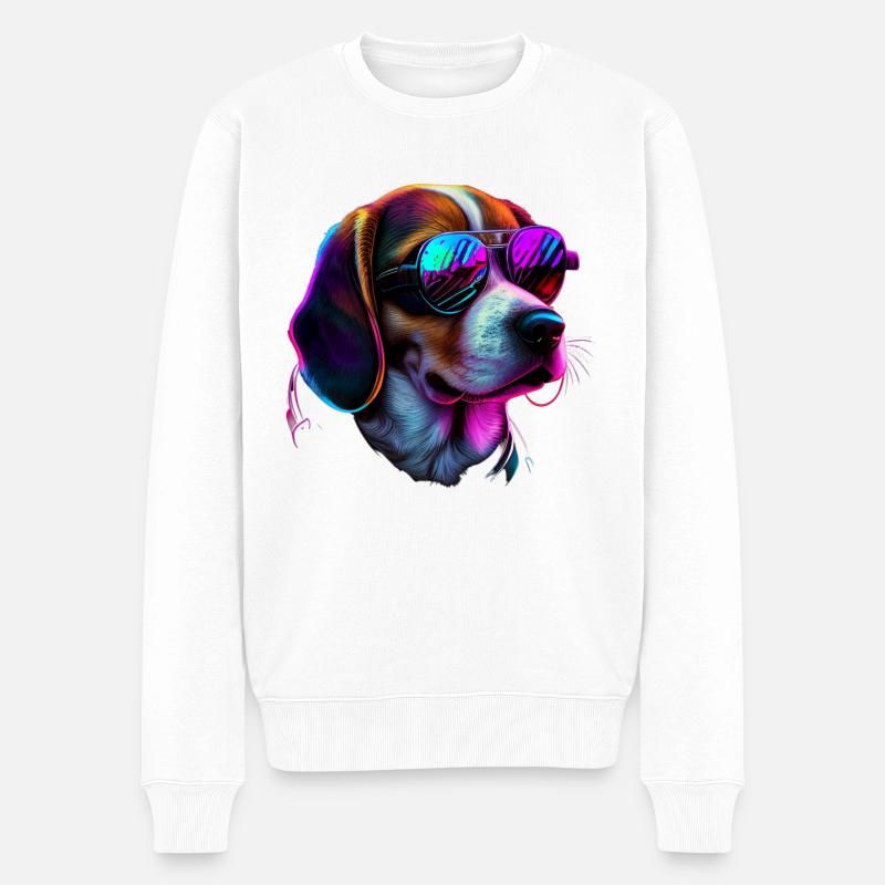 Beagle Chiens Beagles - Pull Premium bio Homme - blanc