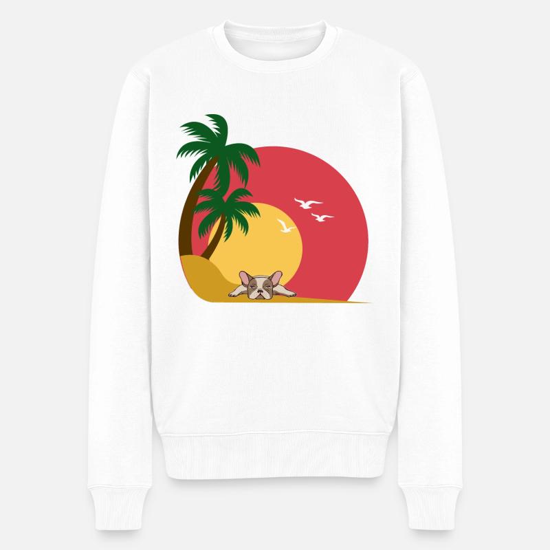 Urlaubsreif - Männer Premium Bio Pullover - Weiß