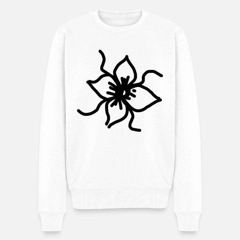 Blumen - Männer Premium Bio Pullover - Weiß
