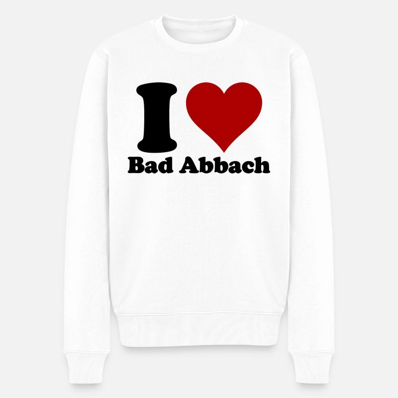 I Love Bad Abbach - Männer Premium Bio Pullover - Weiß
