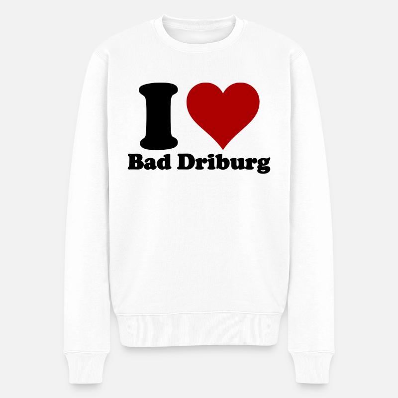 I Love Bad Driburg - Männer Premium Bio Pullover - Weiß
