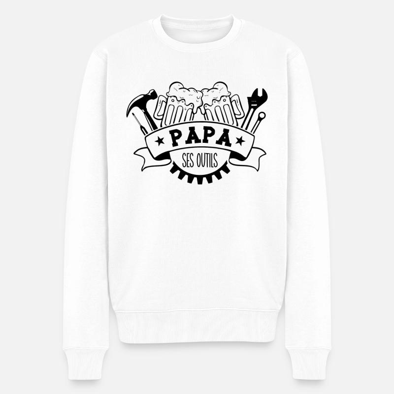 papa ses outils - Pull Premium bio Homme - blanc