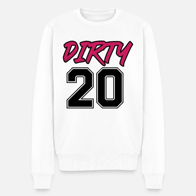 dirty 20 - Männer Premium Bio Pullover - Weiß