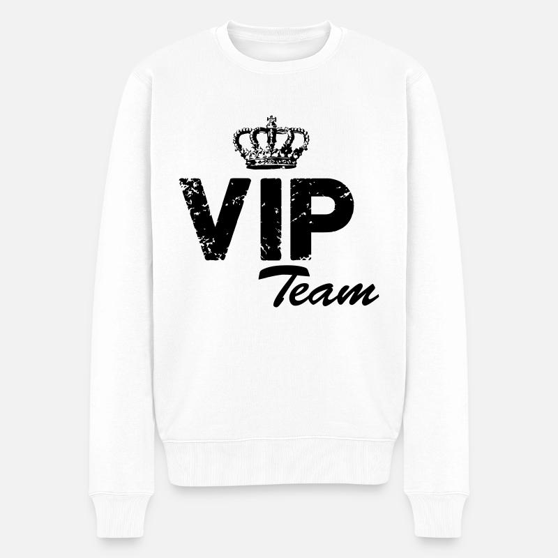 vip team - Männer Premium Bio Pullover - Weiß