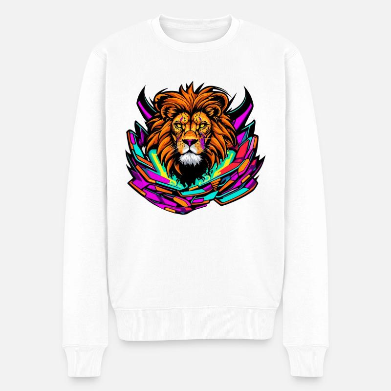 Cœur et âme d’un lion - Pull Premium bio Homme - blanc