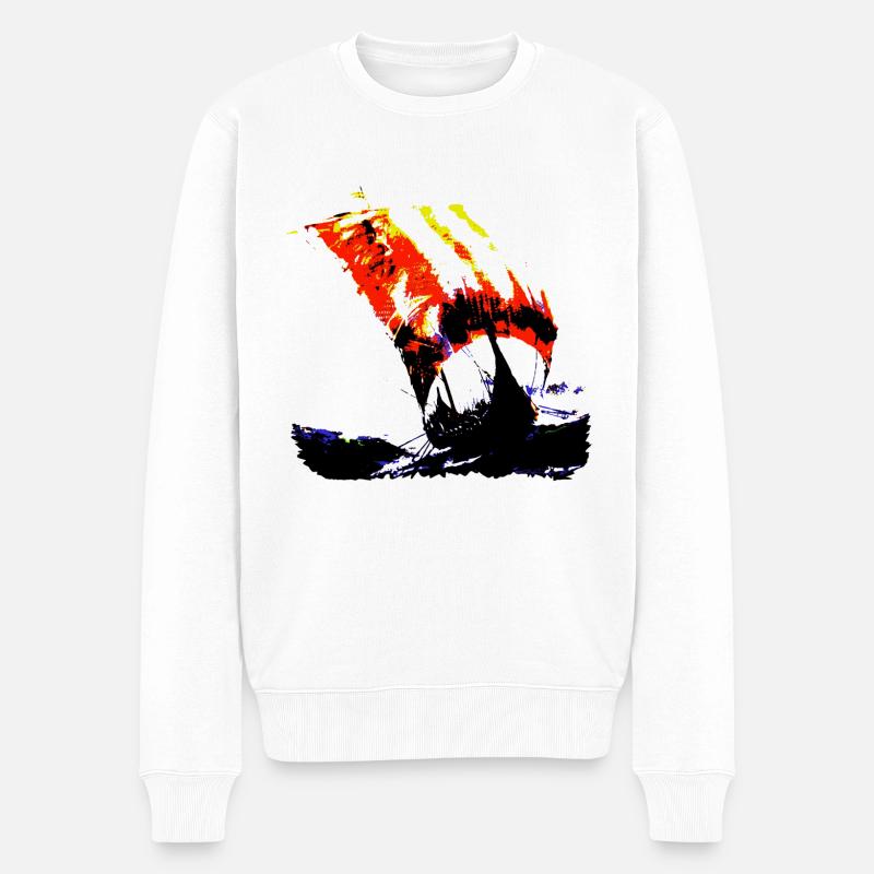 Viking sailing - Männer Premium Bio Pullover - Weiß