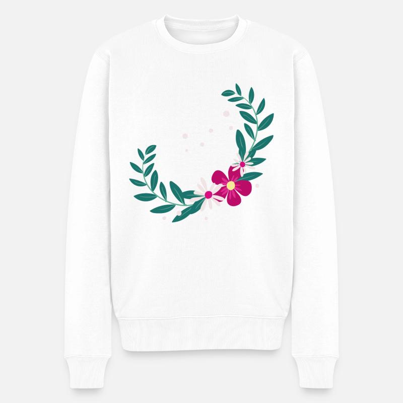 Flower Blume Pflanze - Männer Premium Bio Pullover - Weiß