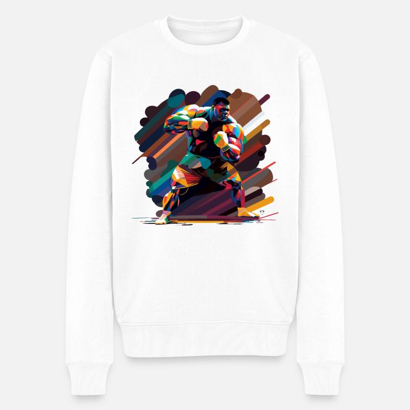 Colour Boxer - Männer Premium Bio Pullover - Weiß