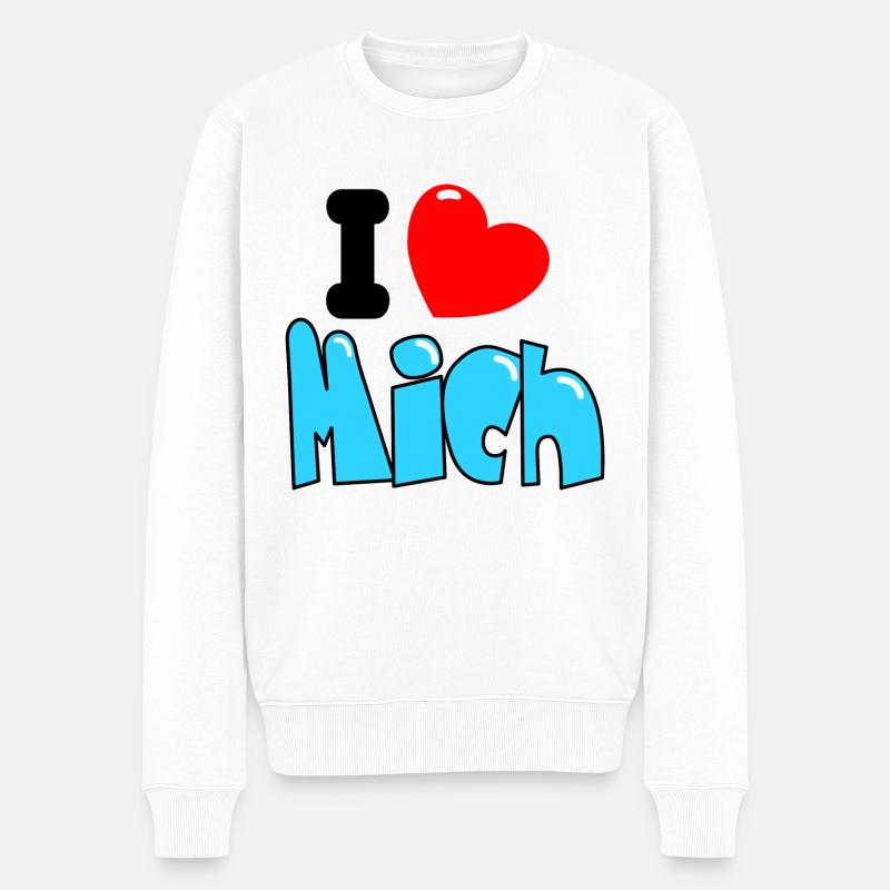 I ❤ Mich - Männer Premium Bio Pullover - Weiß