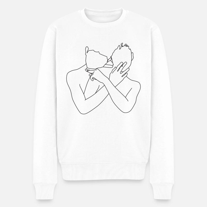 boys with cigs - Männer Premium Bio Pullover - Weiß