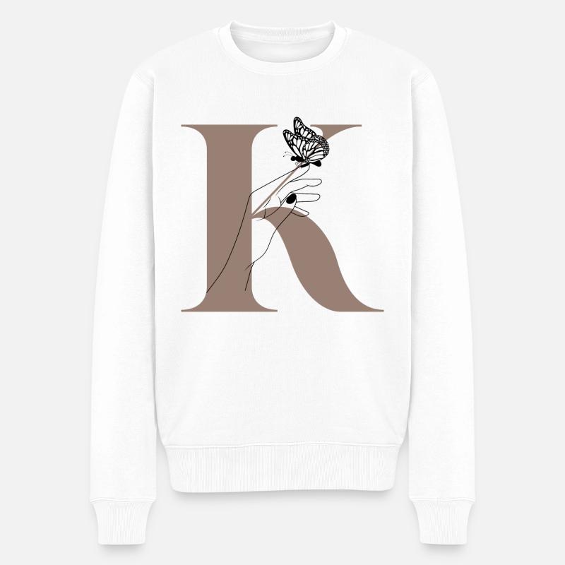 lettre k papillon magique - Pull Premium bio Homme - blanc