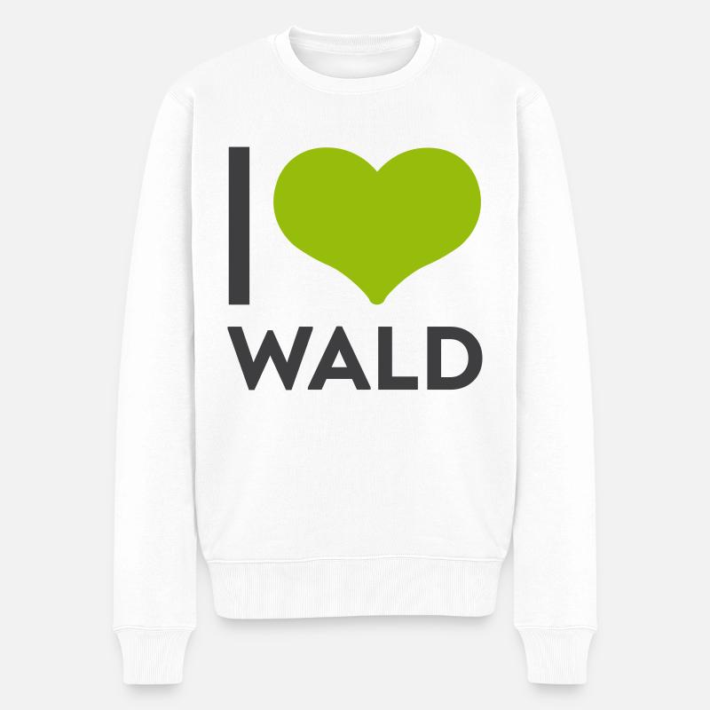 I love Wald - Männer Premium Bio Pullover - Weiß