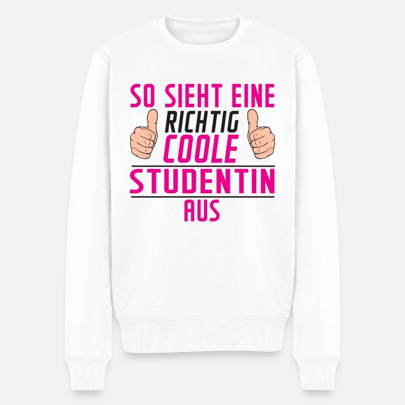 Studentin | | Uni | Studium | Universität - Männer Premium Bio Pullover - Weiß