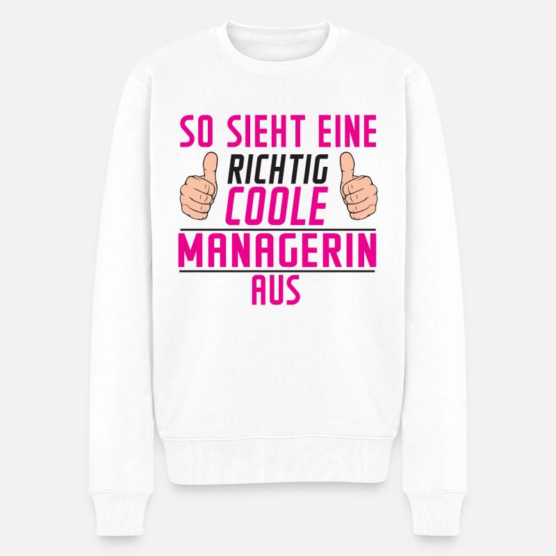 Managerin | Definition | lustig | Management - Männer Premium Bio Pullover - Weiß