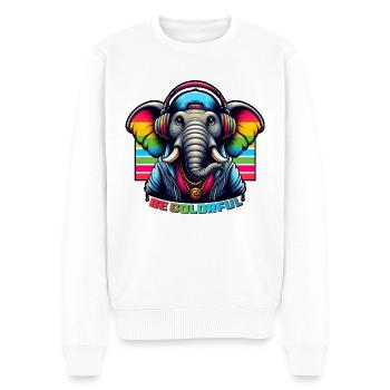 be colorful - Männer Premium Bio Pullover - Weiß - Vorne - Thijin (182cm)