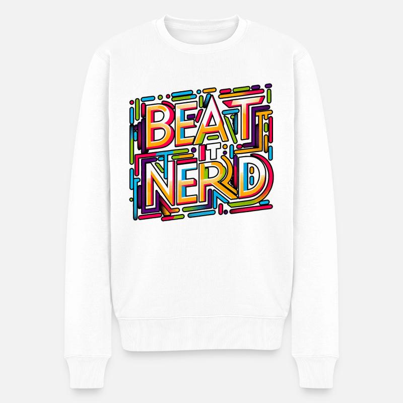 Battez-le Nerd 14 - Pull Premium bio Homme - blanc