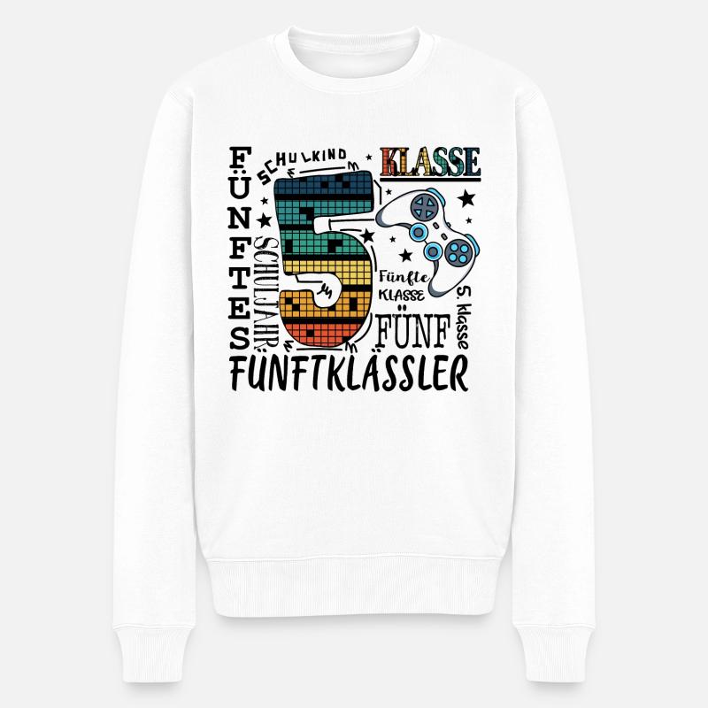 5. Klasse Gaming - Männer Premium Bio Pullover - Weiß