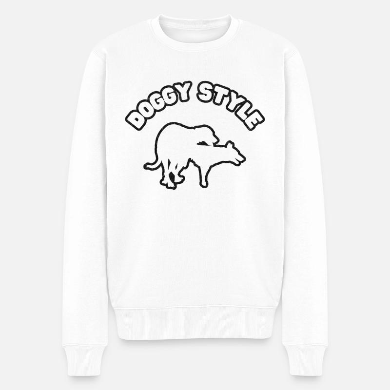 Doggy Style White Grunge - Männer Premium Bio Pullover - Weiß