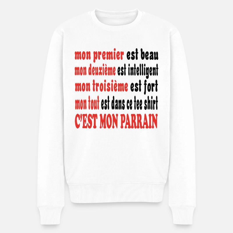 Tee shirt PARRAIN - Pull Premium bio Homme - blanc