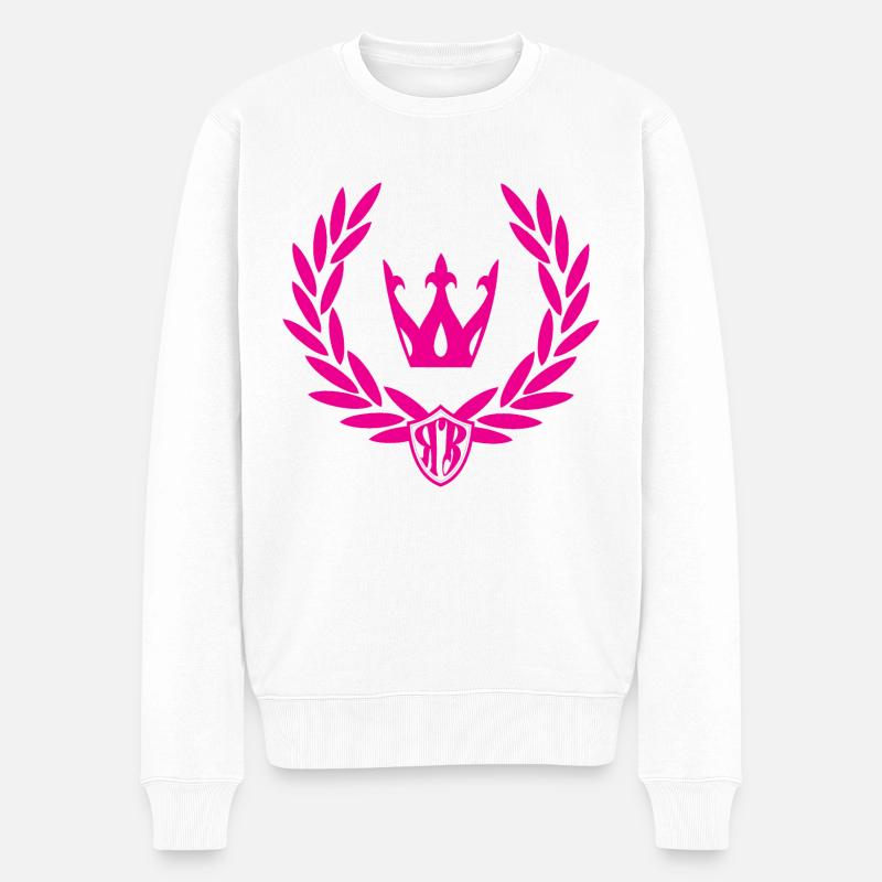 Royal Bliss pink - Pull Premium bio Homme - blanc
