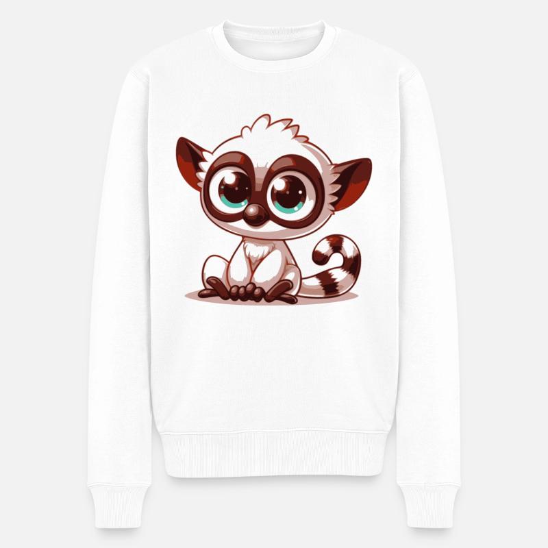 Lemur - Männer Premium Bio Pullover - Weiß