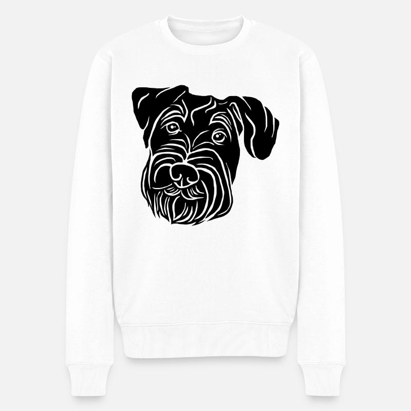 Schnauzer moyen - Pull Premium bio Homme - blanc