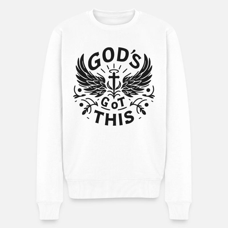 Gott hat das - Männer Premium Bio Pullover - Weiß