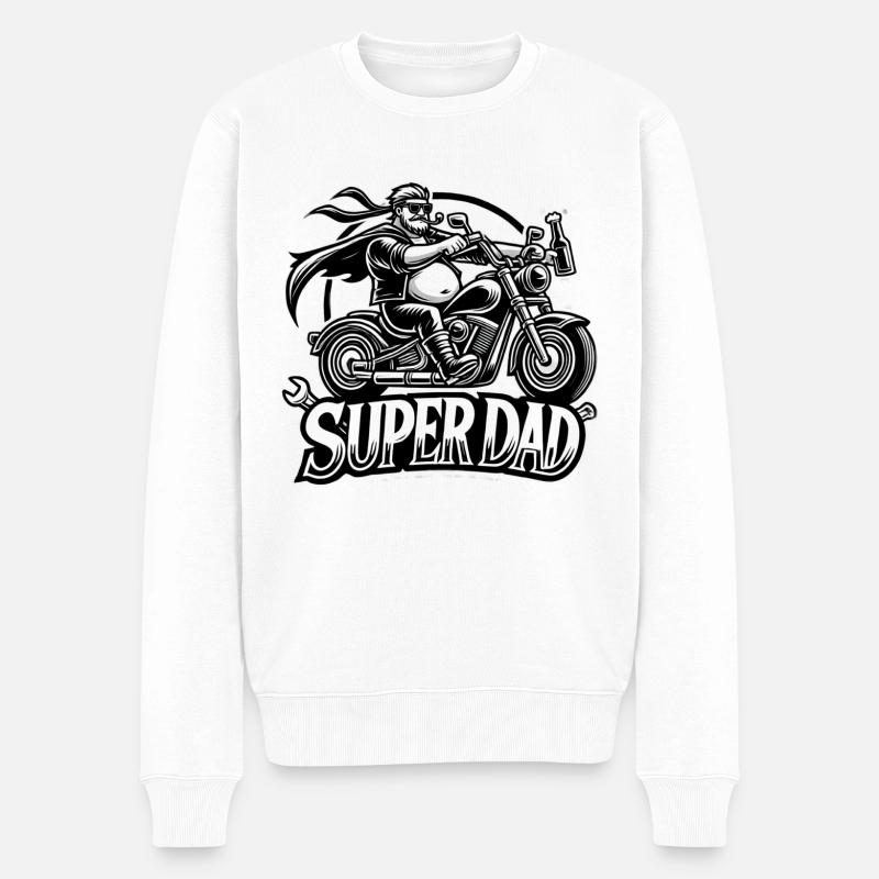 Road King Dad - Männer Premium Bio Pullover - Weiß