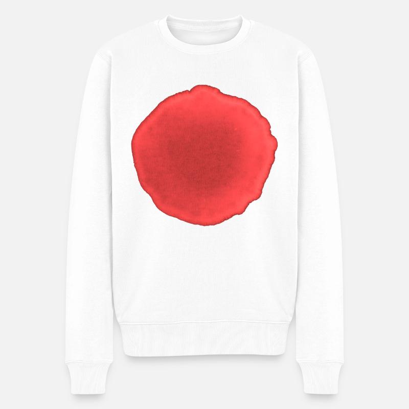 Punkt Rot - Männer Premium Bio Pullover - Weiß