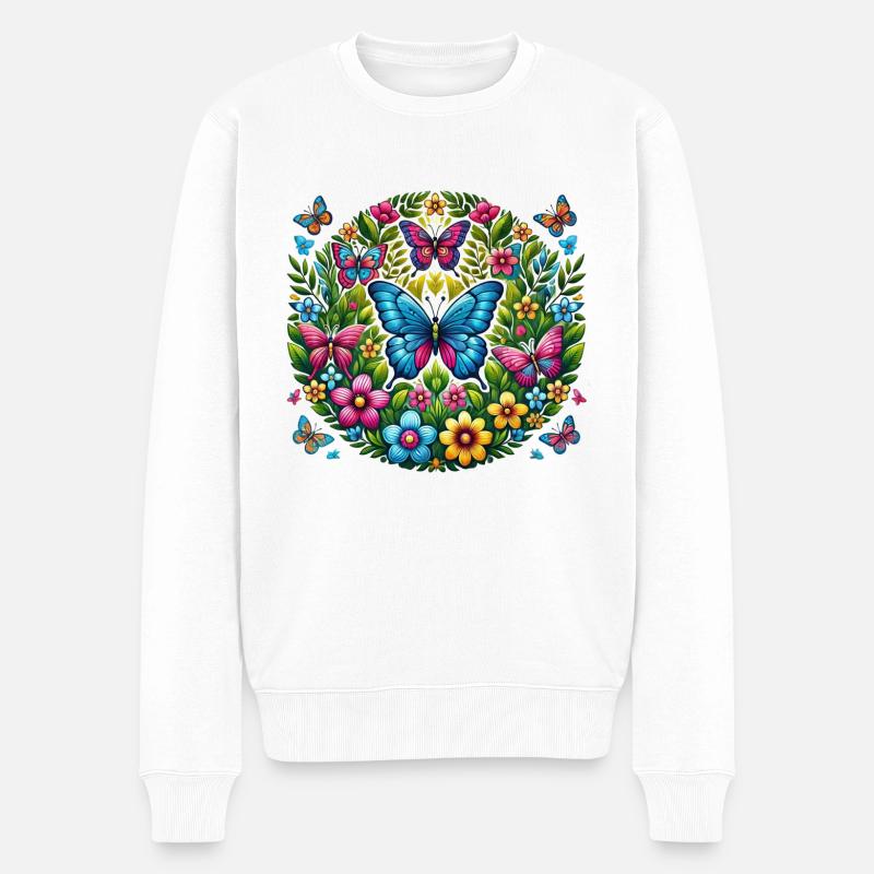 Papillons 2 - Pull Premium bio Homme - blanc