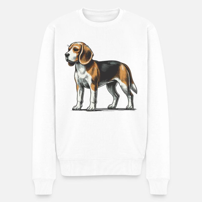Beagle - Pull Premium bio Homme - blanc