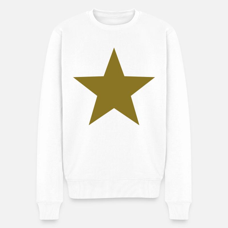 Stern, Gold, Sieger, Gewinner, Champion, Goldstern - Männer Premium Bio Pullover - Weiß
