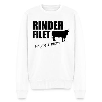 Rinderfilet krümelt nicht Grill BBQ Geschenk - Männer Premium Bio Pullover - Weiß - Vorne - Thijin (182cm)