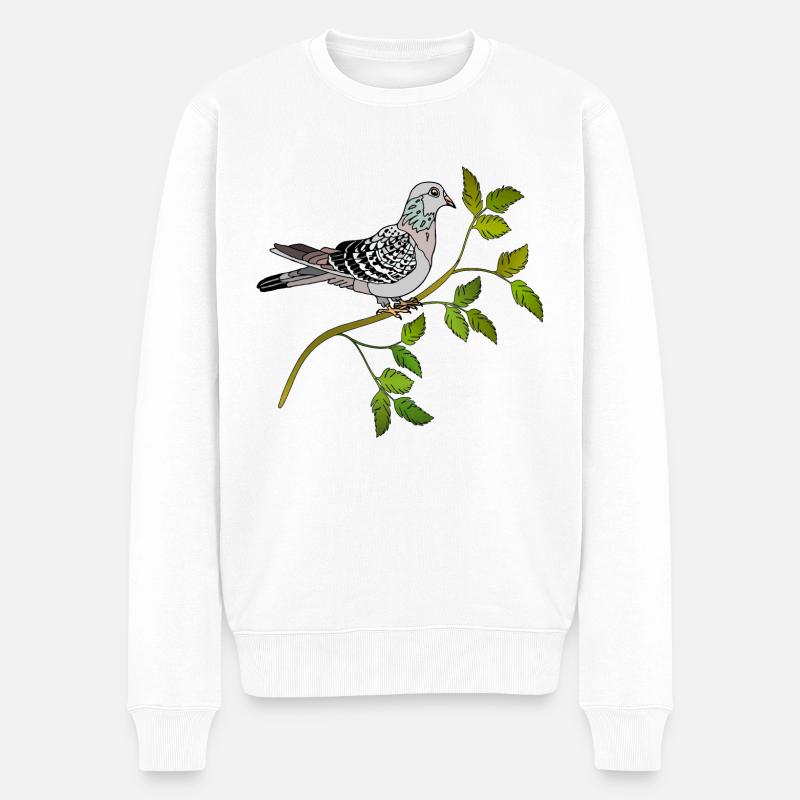 Vogel - Männer Premium Bio Pullover - Weiß