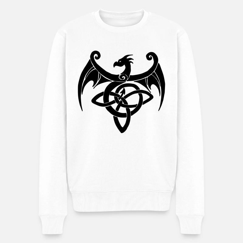 Keltischer Drache - Männer Premium Bio Pullover - Weiß