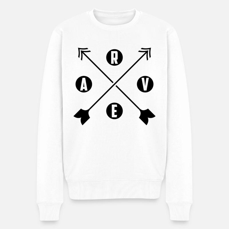 Rave Raver Musik Techno Geschenk - Männer Premium Bio Pullover - Weiß