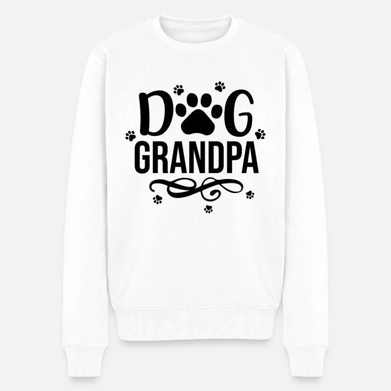 Hund Opa 01 - Männer Premium Bio Pullover - Weiß